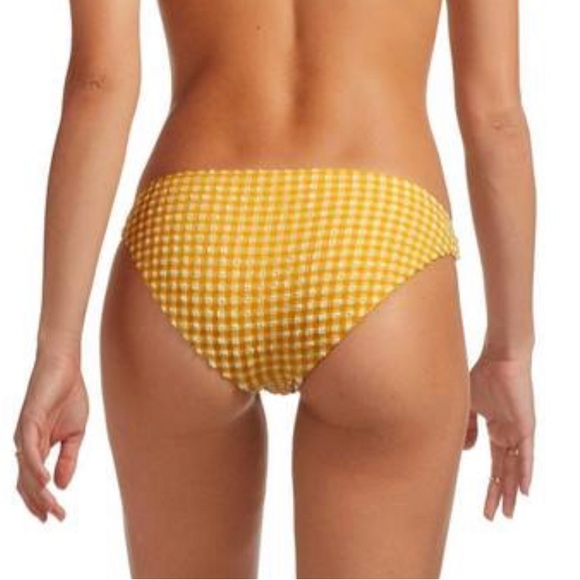 NWT Vitamin A Gingham Marigold medium coverage bottom Size L/10 - Picture 2 of 6